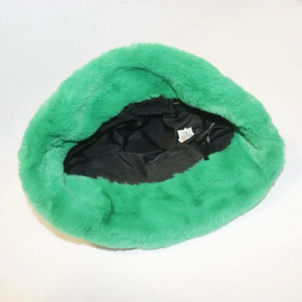 Soft High Quality Warm Lining Winter Bucket Hat Faux Fur Fuzzy Cozy Wide Brim